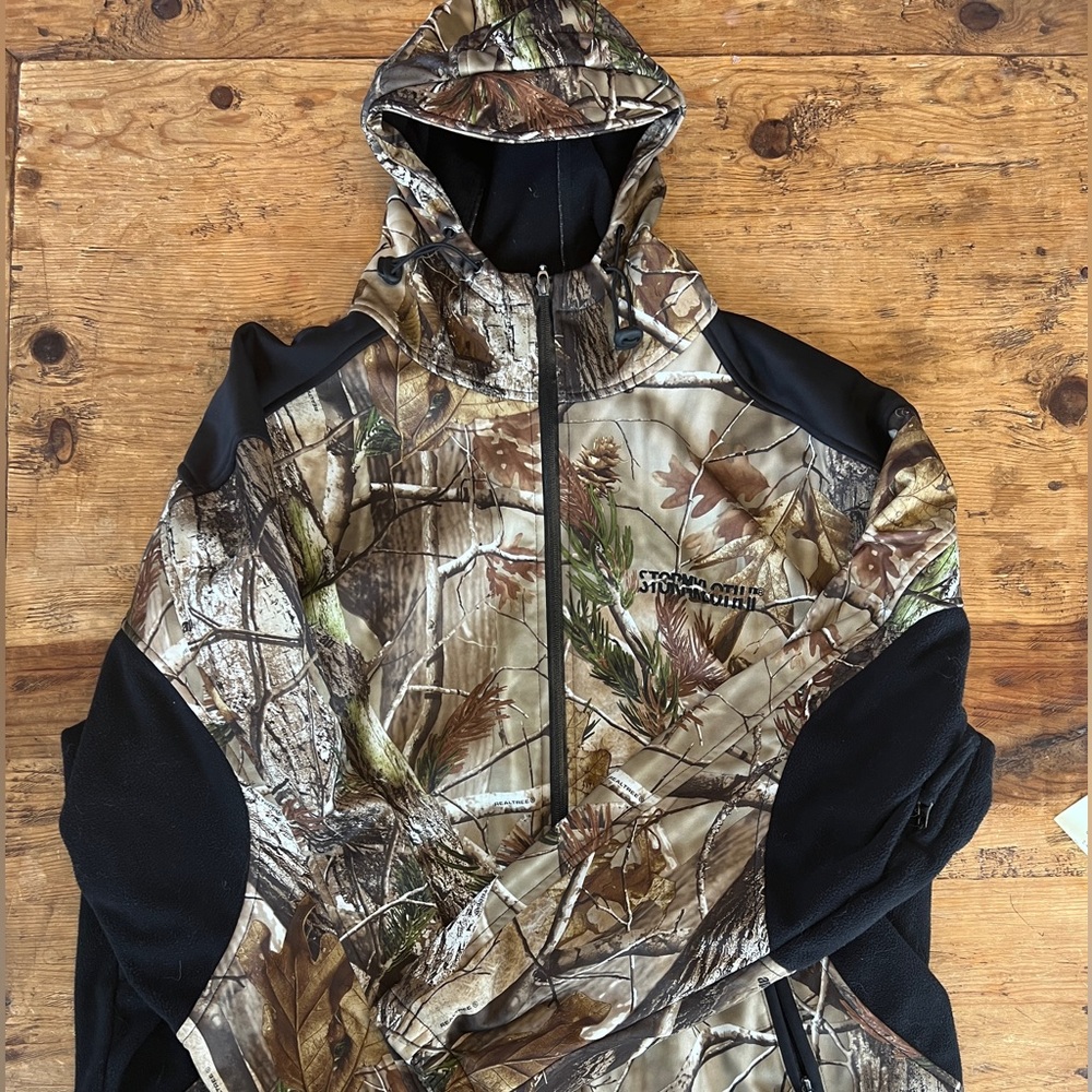 Stormkloth 2 hunting jacket cold weather full zip with hood camo